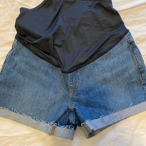 Madewell Classic Maternity Blue Jean Shorts